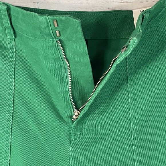 INC International Concepts SZ 6 Straight Leg Crop Jeans Mid-Rise Zip Ankle Green - Picture 8 of 12